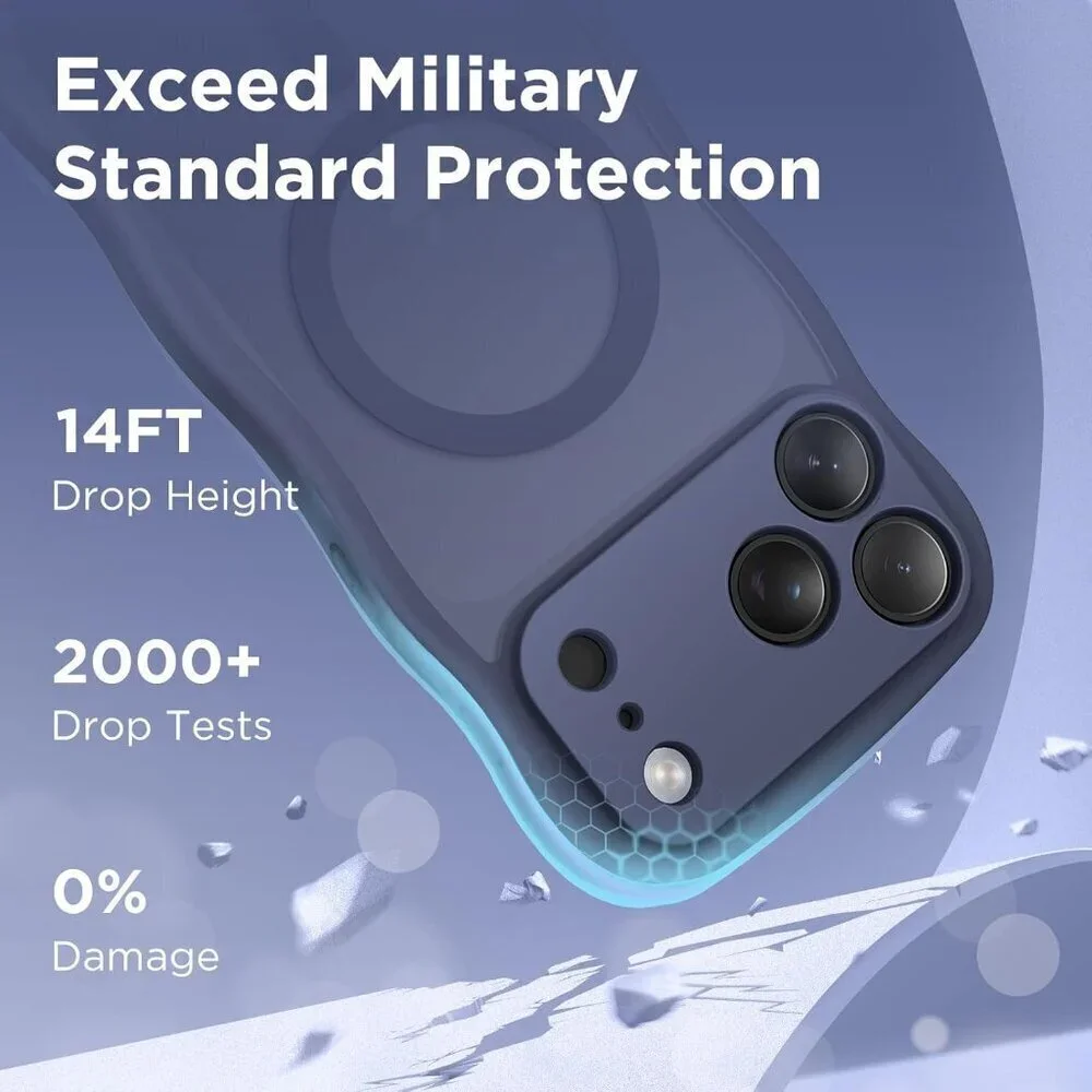 Women Dark Blue Iphone 17 Pro Max Case Full Camera Protection Mag Safe